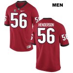 Men's Georgia Bulldogs NCAA #56 Palmer Henderson Nike Stitched Red Authentic College Football Jersey DFP8654AL